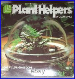 Corning Ware Vintage 1978 Plant Helper Terrarium Kit Clear Dome & Tinted Saucer