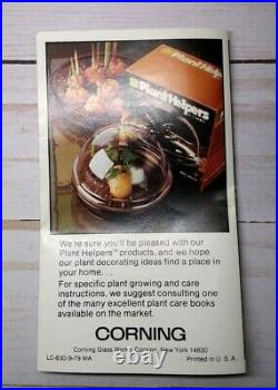 Corning Ware Vintage 1978 Plant Helper Terrarium Kit Clear Dome & Tinted Saucer