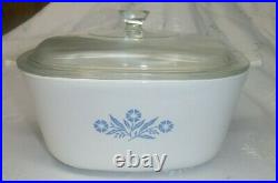 Corning Ware Vintage Blue Cornflower Casserole Dish + Lid 2 1/2 Quart P-2-1/2-B