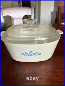 Corning Ware Vintage Blue Cornflower Casserole Dish With Lid Rare P-21/2-B