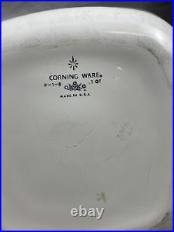 Corning Ware Vintage Rare P-1-B 1 Qt 1966-1969 Blue Cornflower with P-7-C lid