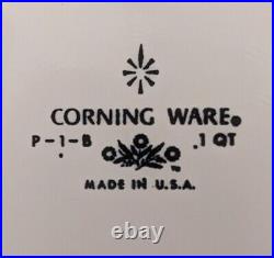 Corning Ware Vintage & Rare P-1-B 1 qt 1966-1969 Blue Cornflower With Lid P-7-C