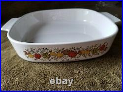 Corning Ware Vintage Spice of Life Pyrex La Romarin Large Casserole Dish WithLid