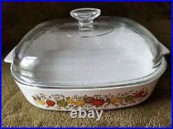 Corning Ware Vintage Spice of Life Pyrex La Romarin Large Casserole Dish WithLid