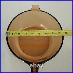 Corning Ware Visions Cookware Pyrex Amber 3 Saucepans Skillet Lids 8 Piece Set