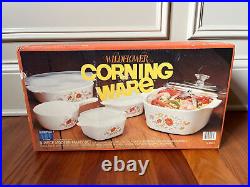 Corning Ware WILDFLOWER 9-Piece Modern Family Set Sealed Vintage