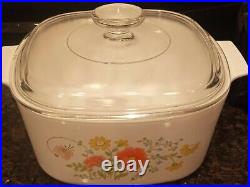 Corning Ware Wild Flower Rare Pattern with Lid