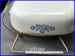 Corning Ware blue cornflower Casserole Vintage With white Lid Pre-Owned