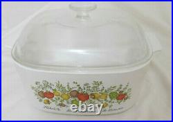 Corning Ware spice of life Casserole Dish & Lid A-5-B 5L Rare 3 named Vintage