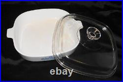 Corning cornflower blue 2 Quart Square Casserole with Lid