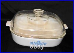 Corning cornflower blue 2 Quart Square Casserole with Lid