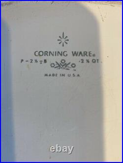 CorningWare 2 1/2 Quart P-2-1/2-B Blue Cornflower Casserole Dish withLid Vintage