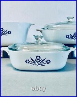 CorningWare Blue Cornflower vintage 3pc. Set with lids