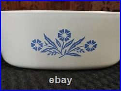 CorningWare Pyrex Vtg Cornflower Blue 4qt Casserole Dish A-84-B Lid A-12-C LOOK