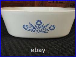 CorningWare Pyrex Vtg Cornflower Blue 4qt Casserole Dish A-84-B Lid A-12-C LOOK