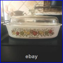 CorningWare Vtg A-10 BCasserole10x10x2.5 Le Romarin Spice of Life withLid A-12C