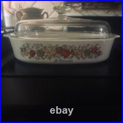 CorningWare Vtg A-10 BCasserole10x10x2.5 Le Romarin Spice of Life withLid A-12C