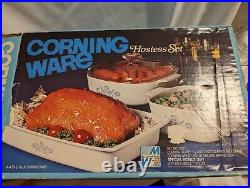 Corningware Hostess Set, 100% Complete, Vintage, VERY RARE NEW OPEN BOX