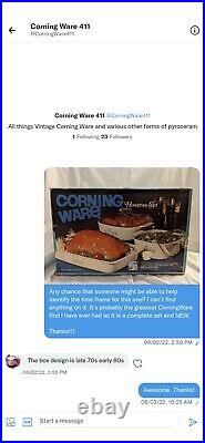 Corningware Hostess Set, 100% Complete, Vintage, VERY RARE NEW OPEN BOX