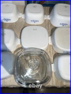 Corningware blue cornflower 11 piece set. Three Lids Are Interchangeable Corningware blue cornflower 11 piece set. Three Lids Are Interchangeable