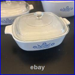 Custom Lot of 14 Pcs 1960-70's Vintage Corning Ware Blue Cornflower Casserole