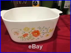 Extremely Rare Pristine Wildflower Pattern Vintage Corning Ware 1970s