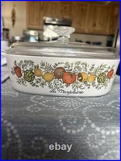 Extremely Rare Vintage Corning Ware La Marjolaine Spice Of Life Casserole Dish