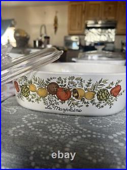 Extremely Rare Vintage Corning Ware La Marjolaine Spice Of Life Casserole Dish