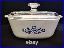 Free shipping -Vintage Corning Ware Blue Cornflower 1 1/2 Qt. P 1 1/2 B With Lid