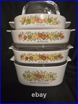 Lot Of Corning Ware Spice Of Life 7 Pieces Vintage Casserole Dishes