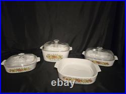 Lot Of Corning Ware Spice Of Life 7 Pieces Vintage Casserole Dishes