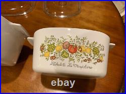 Lot of 3 Vintage Corning Ware Spice of Life Covered Casserole 2 WithPyrex Lids