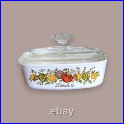 Lot of 5 Vintage Corning Ware Spice of Life Covered Casserole Set WithPyrex Lids