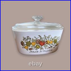 Lot of 5 Vintage Corning Ware Spice of Life Covered Casserole Set WithPyrex Lids