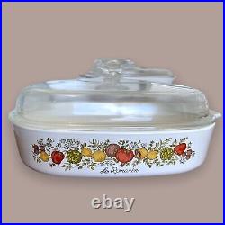 Lot of 5 Vintage Corning Ware Spice of Life Covered Casserole Set WithPyrex Lids