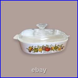 Lot of 5 Vintage Corning Ware Spice of Life Covered Casserole Set WithPyrex Lids