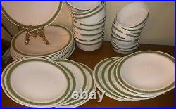 Mid-century Centura Corning Lynwood Green 58 Pcs Vintage Dinnerware Set