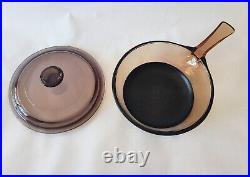 Mixed Set 9 Visions CorningWare Pyrex Brown Glass Teflon Cookware & Lids READ