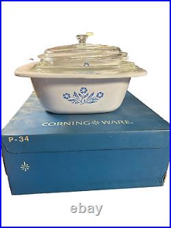 NEW OLD STOCK? 2x Vintage Corning Ware Cornflower Dutch Oven + 7 Warmer/Dish