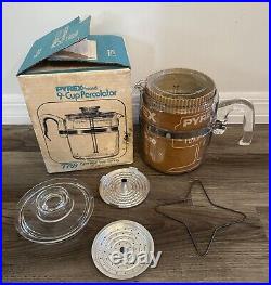 NEW OLD STOCK Vintage Corning Pyrex Ware 9 Cup Model 7759 Percolator coffee pot