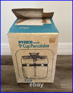 NEW OLD STOCK Vintage Corning Pyrex Ware 9 Cup Model 7759 Percolator coffee pot