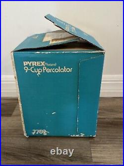 NEW OLD STOCK Vintage Corning Pyrex Ware 9 Cup Model 7759 Percolator coffee pot