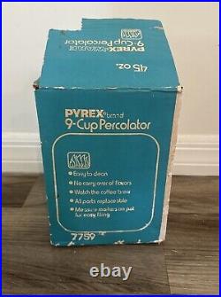 NEW OLD STOCK Vintage Corning Pyrex Ware 9 Cup Model 7759 Percolator coffee pot