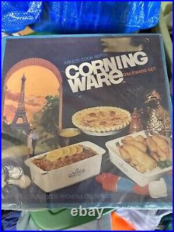 NIB Vintage 1974 Corning Ware Blue Cornflower 6 PC Bakeware Set P-200-N