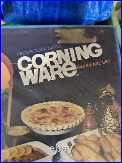 NIB Vintage 1974 Corning Ware Blue Cornflower 6 PC Bakeware Set P-200-N