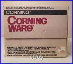 New Corning Ware Shadow Iris A-33-333 6-piece Trio Set Covered Casserole 1986