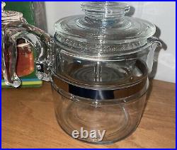 New VINTAGE Corning Pyrex Ware 4 Cup Model 7754 Percolator Coffee Pot NEVER USED