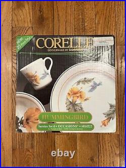 New Vintage 90s Corelle Hummingbird Dinnerware Dish Dining 20 Piece Set Lot