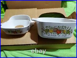 New Vintage Corning Ware Cook N Store Set 8 Pieces Spice O' Life A-411-8-s