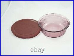 New in Box Vintage Corning Set RARE GWP Cranberry Corning Glass 90s
